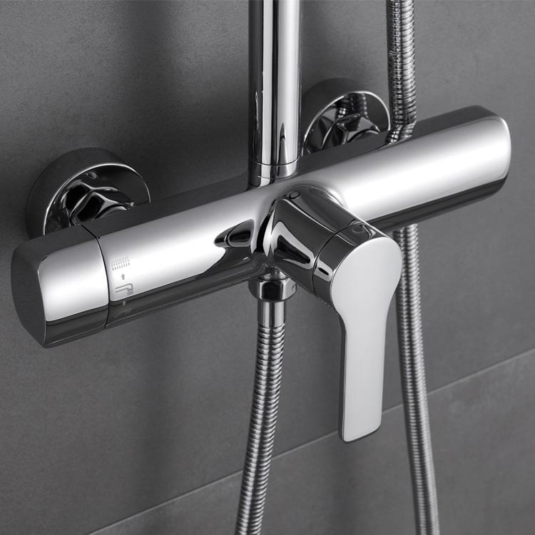 High Quality Hot Cold Water 3 Functions Exposed Copper Shower Set