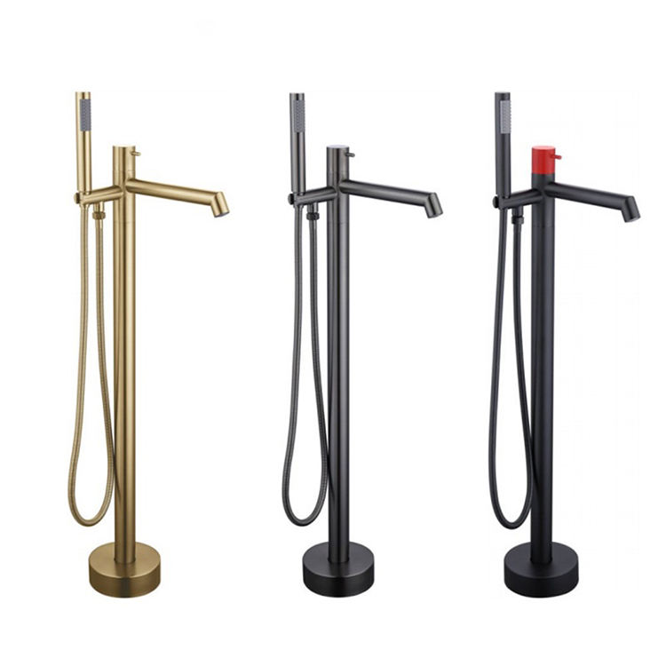 Freestanding Tub Filler Floor Standing Bathtub Faucet Mixer Tap