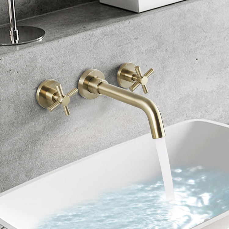 Single Hole Water Mixer Tap Brass Black Bathroom Wall Mount Wash Basin Faucet