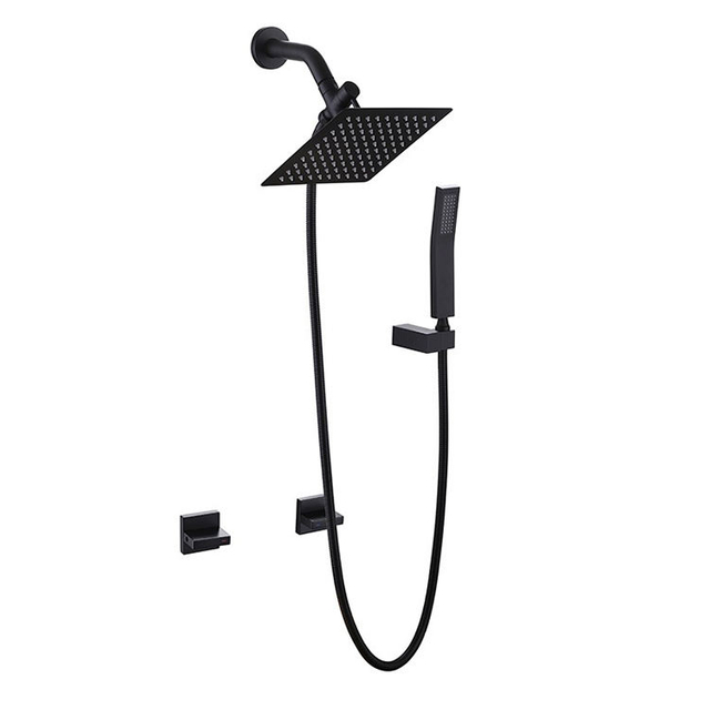 Bathroom Wall Mounted Shower System Set Concealed Black