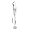 Chrome Brass Freestanding Tub Filler Bathtub Faucet Tap