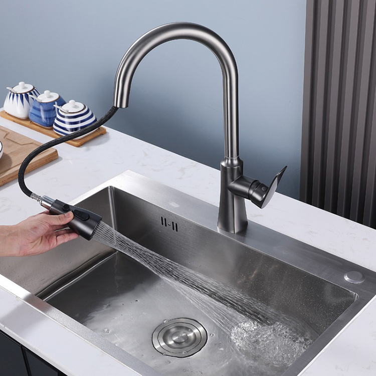 Pull Down Kitchen Sink Tap Kitchen Mixer Faucet with Sprayer