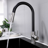 Deck Mounted Single Handle Stainless Steel Black Kitchen Faucet Mixer Tap Pull Down