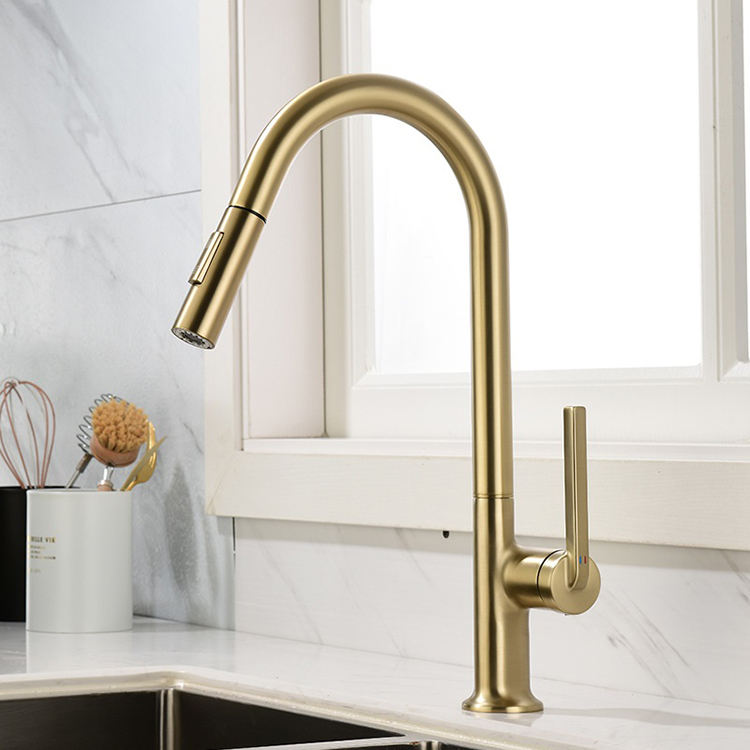 Brass Pull Out Pull Down Kitchen Sink Faucets Mixer Tap