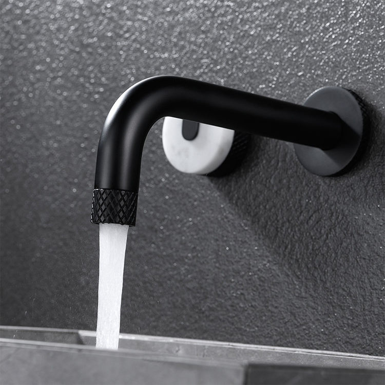 Balck Wall Mounted 3 Hole 2 Handles Basin Mixer Tap Faucet for Bathroom Sink
