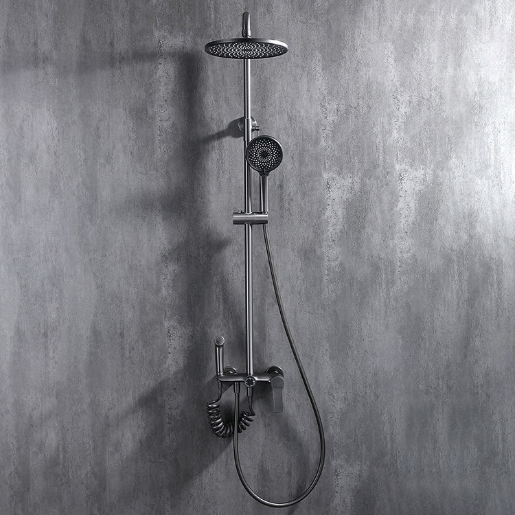 4 Way Function Wall Mounted Exposed Bathroom Rainfall Shower System Mixer Set