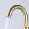 Deck Mounted Double Cross Handle 3 Hole Gold High-Arc Widespread Bathroom Basin Sink Faucet