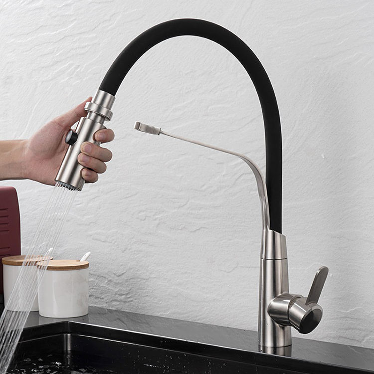 Stainless Steel Universal Silicone Flexible Hose Kitchen Sink Faucet Mixer Tap