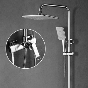 Exposed shower system bathroom bathtub brass bathroom shower set system chrome black