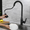 Single Hole Single LeverStainless Steel Pull Down Black Kitchen Faucet