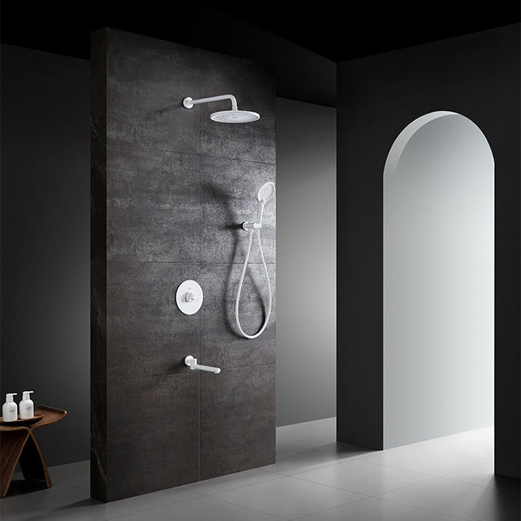 Wall Mounted Concealed Rainfall Shower Tap Set Bathroom