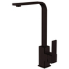 Modern Brushed Nickel Black Stainless Steel Square Base Shape Long Neck Kitchen Faucet