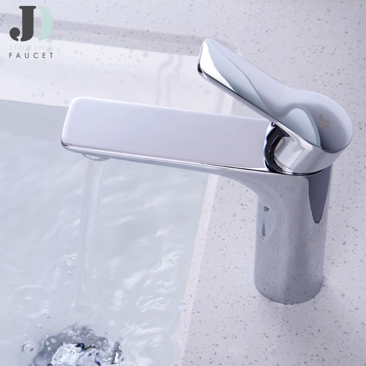 Single Lever Hot and Cold Water Mixer Tap Brass Bathroom Basin Faucet
