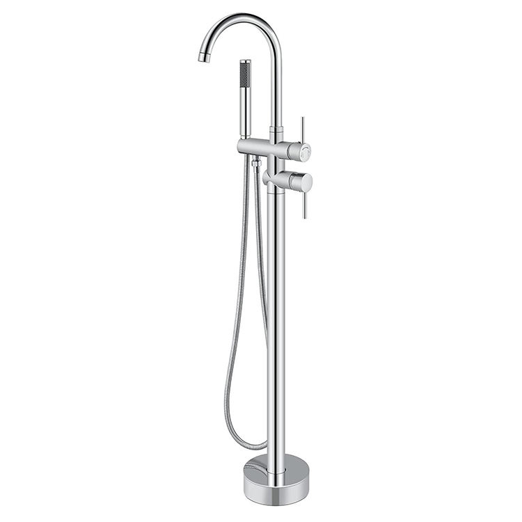 China Manufacturer Hot Cold Mixer Bathroom Floor Free Standing Roman Bathtub Faucet