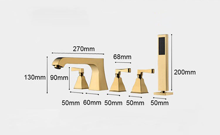 China Kaiping factory bathtub filler bathroom bathtub faucet brass 5 holes bathtub faucet