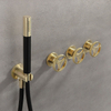 Gold Black Concealed Shower Systems Wall Mount Shower Mixer Set