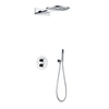 Hot and Cold Black Bathroom Thermostatic Concealed Shower Faucet Set