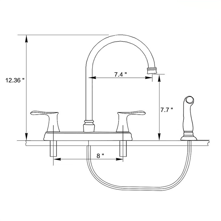 Hot and Cold Dual Handle Centerset Pull Down Kitchen Fauctes with Sprayer