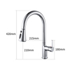 Deck Mounted Chrome Retractable Pull Down Kitchen Sink Faucet Tap Mixer