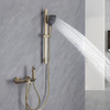 Brushed Gold Bathroom Shower Mixer Column Set Thermostatic