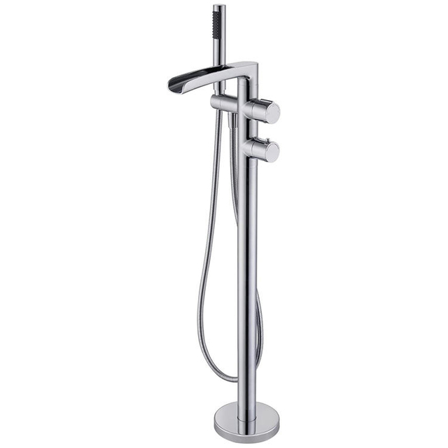 Floor Mount Bathroom Bathtub Faucets Mixer Tap Fresstanding Waterfall Bath Tub Faucet