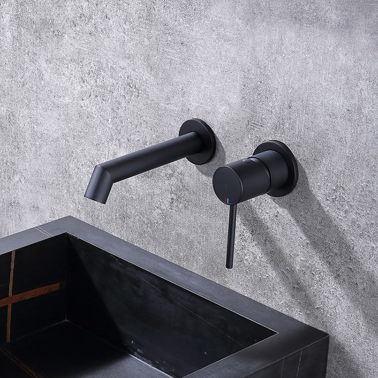 Built in Wall Concealed Bathroom Sink Faucet Wall Mount Hand Wash Basin Mixer Faucet