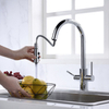 304 Stainless Steel Dual Handle Kitchen Mixer Faucet Tap with Pull Down Sprayer