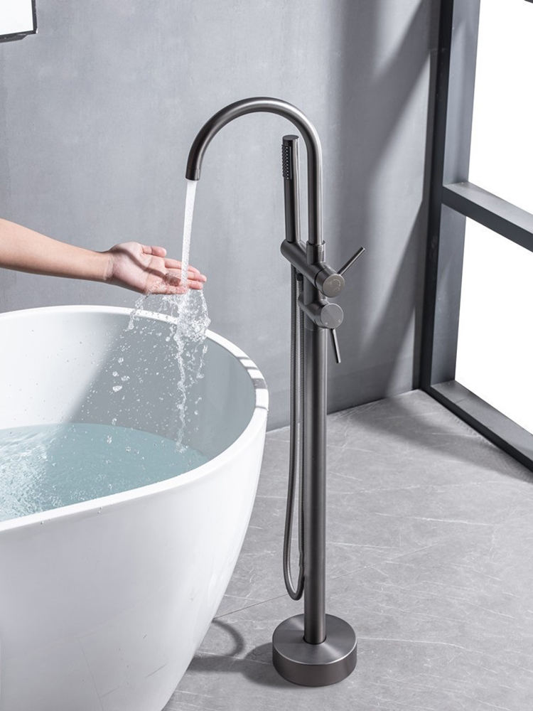 Floor Stand Brass Freestanding Bathtub Faucet