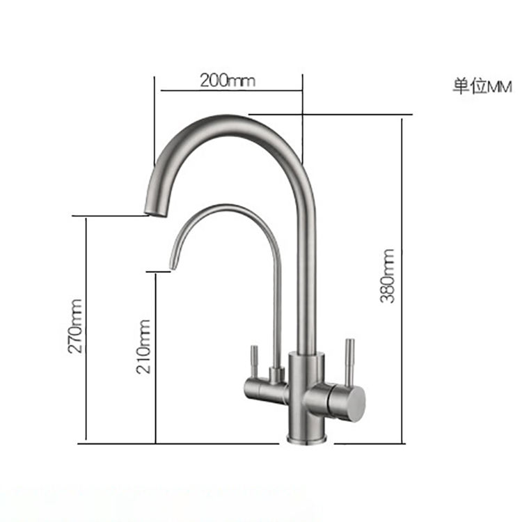 Three functions two taps 3-way faucet kitchen sink mixer tap pure water RO kitchen faucet