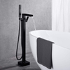 Waterfall Tub Filler Brass Floor Stand Free Standing Black Bathtub Faucet