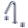 Deck Mounted Double Handle 3 Hole Bathroom Faucet Wash Basin Mixer Widespread