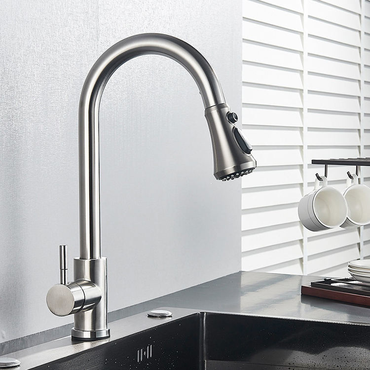 Smart Touch 304 Stainless Steel Kitchen Mixer Faucet with Pull Down Sprayer