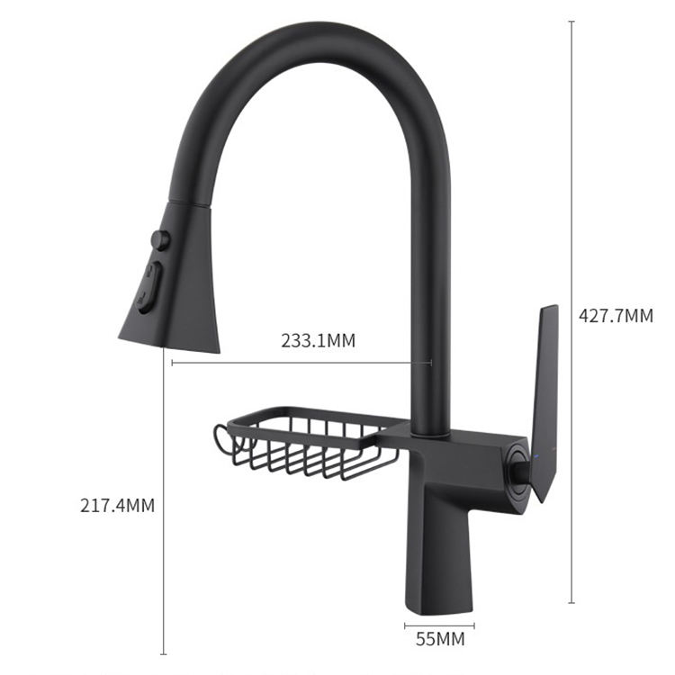 Hot and Cold Kitchen Mixer Taps Kitchen Sink Faucets with Pull Down Sprayer