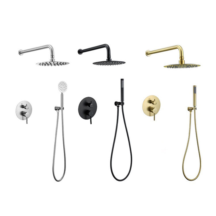 Factory Wholesale Brass Two Function Hot and Cold Concealed Shower Mixer Set
