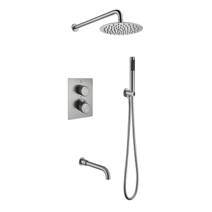 Stainless Steel 3 Way Function Thermostatic Wall Mounted Concealed Rain Shower System Set