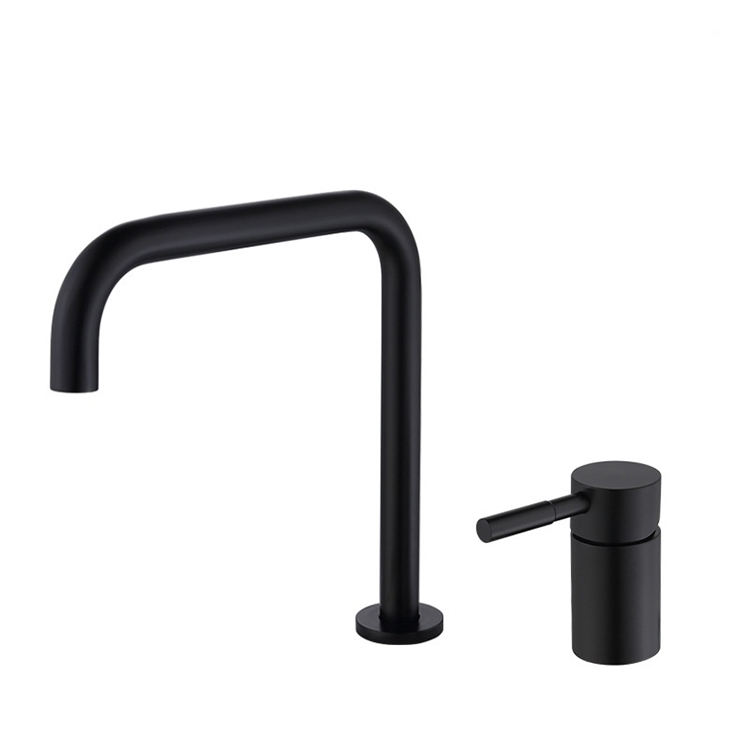 Stainless Steel Deck Mounted Single Handle 2 Hole Black Bathroom Basin Faucets Manufacturer