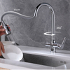 4 Way Deck Mounted Brass Chrome RO Pure Drinking Water Kitchen Faucet with Pull Down Sprayer