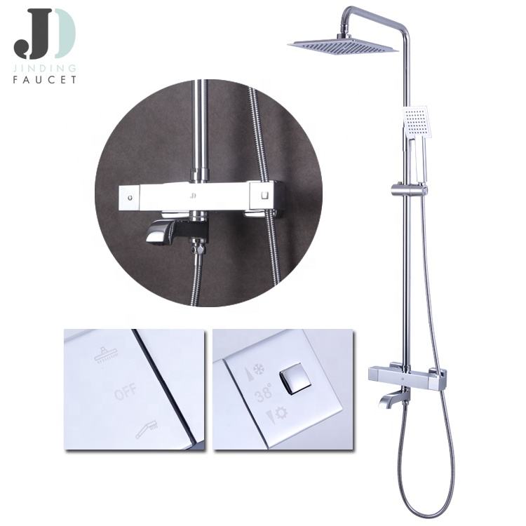 Modern Brass Bathroom Thermostatic Shower Faucet Set