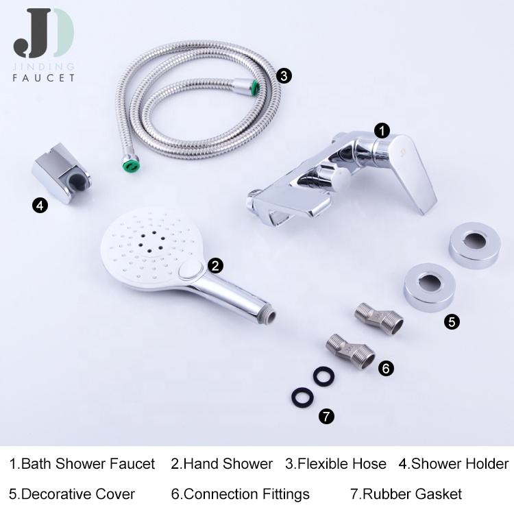 Hot and Cold Bathroom Wall Mounted Bathtub Shower Faucet Set