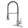 Single Handle Semi Pro Pull Down Pull Out Spring Kitchen Sink Faucet Stainless Steel