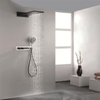 Wall Mounted Concealed Thermostatic Brushed Gold Waterfall Rain Shower Set