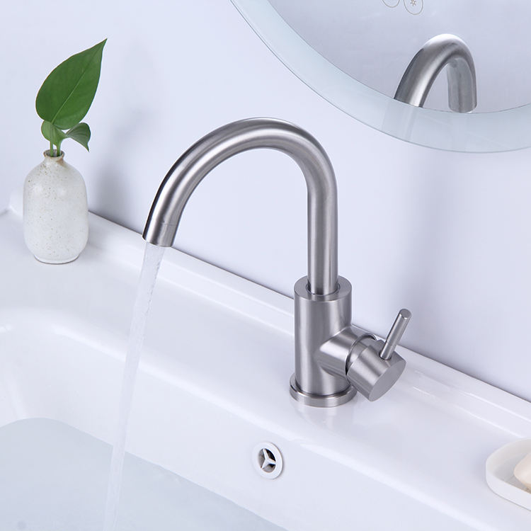 Deck Mounted Single Hole Single Handle High-Arc Bathroom Basin Sink Faucet