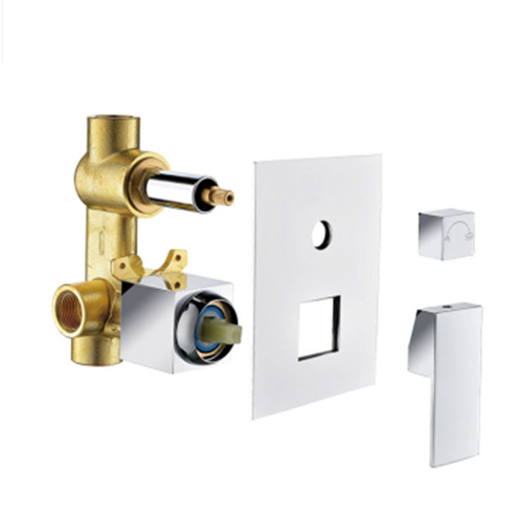 Brass Three Function Concealed Bathroom Rain Shower Faucet Mixer Set