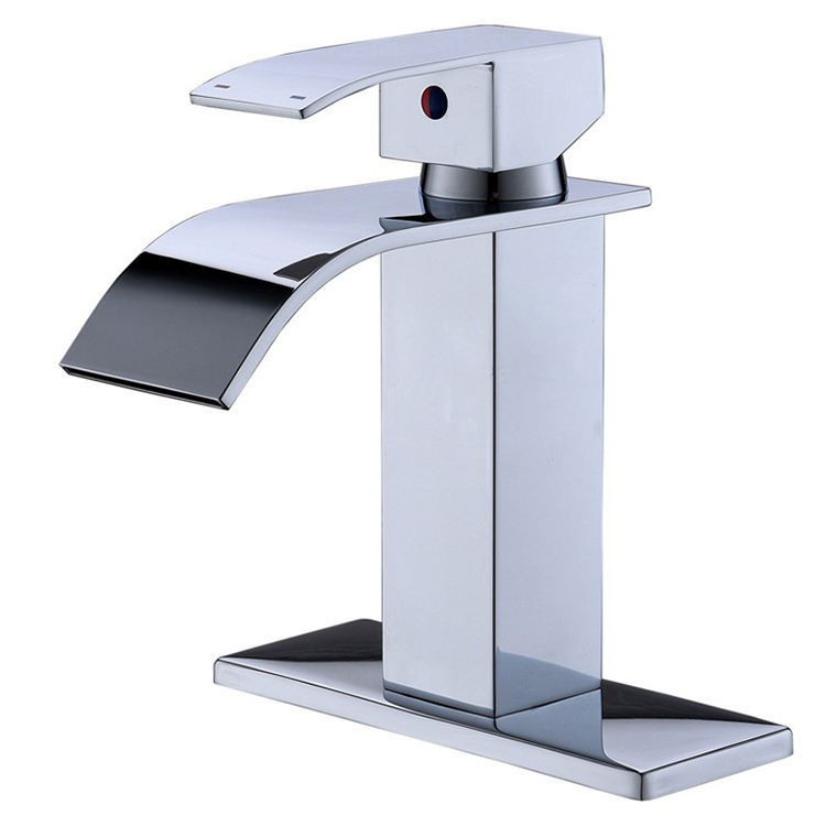 Matte Black Hot and Cold Water Mixer Bathroom Waterfall Basin Faucet Stainless Steel