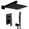 Brass Matte Black Bathroom Concealed Rain Shower Faucet Mixer Set