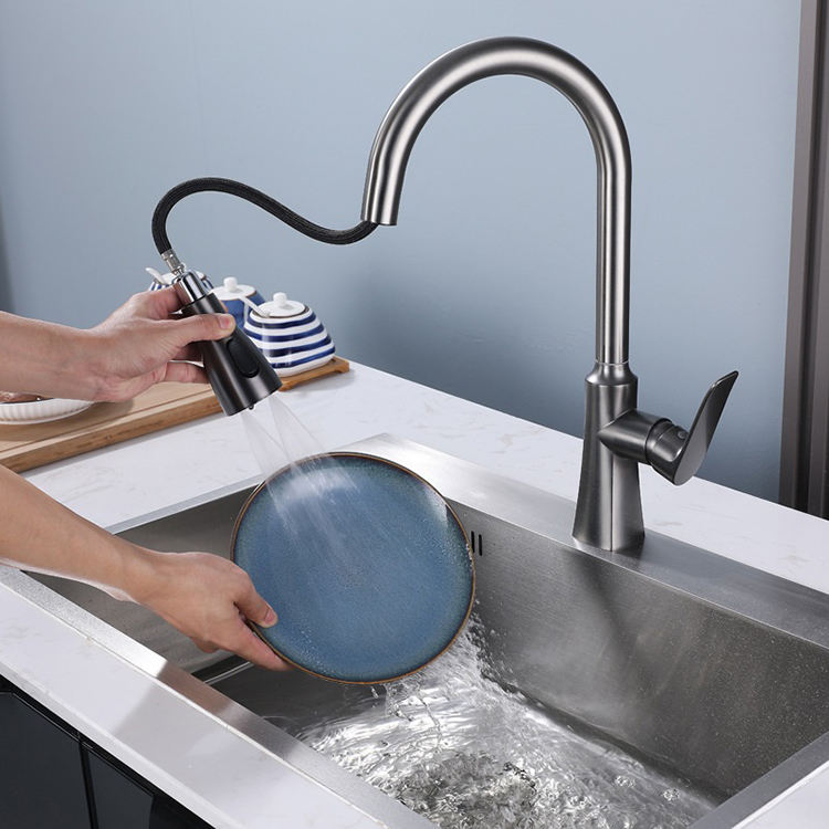 Pull Down Kitchen Sink Tap Kitchen Mixer Faucet with Sprayer