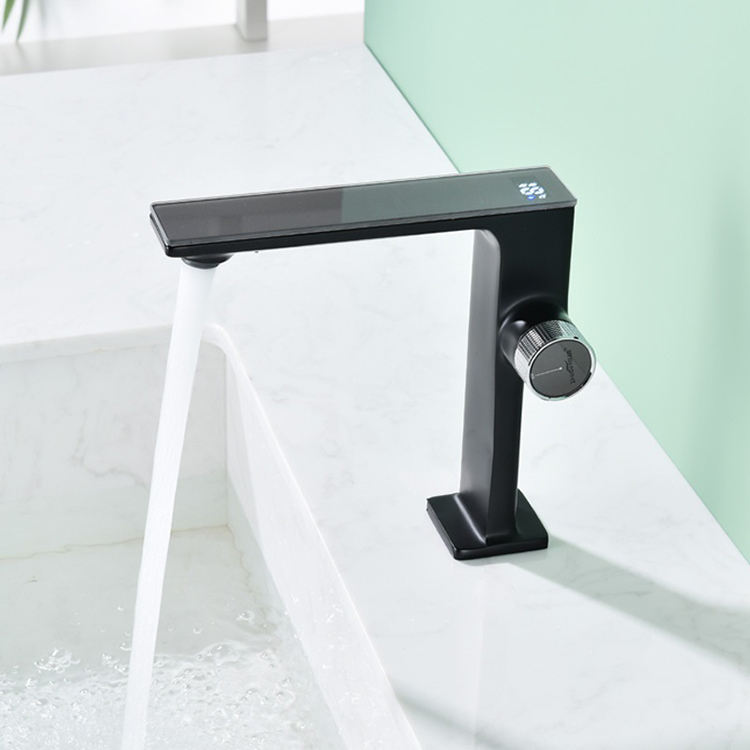 Hot and Cold Bathroom Sink Faucet Digital Display Basin Mixer Faucet
