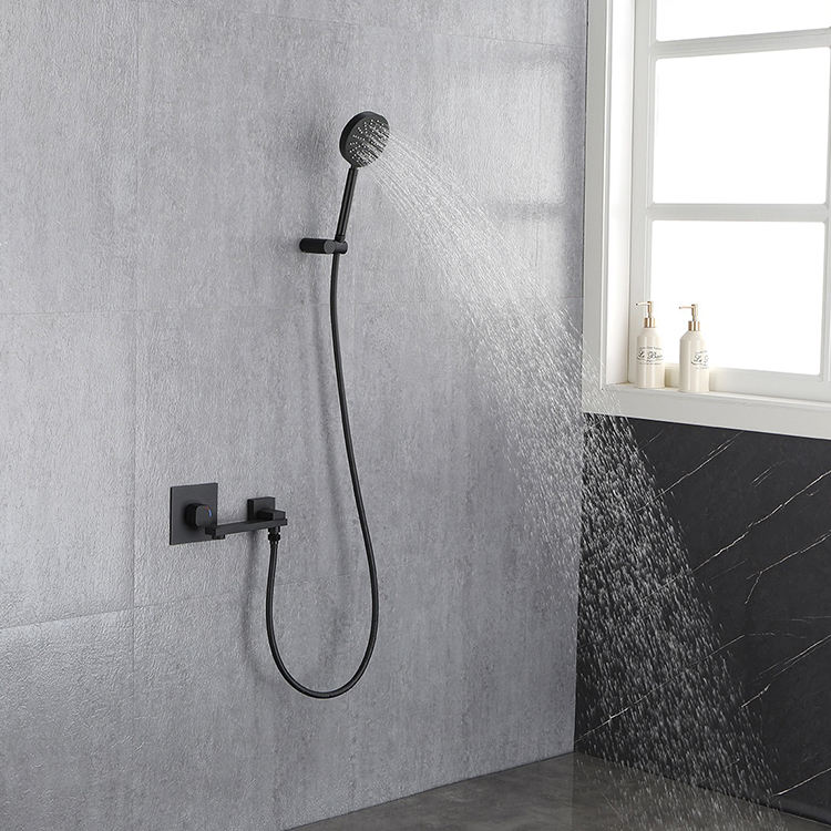 Black Wall Bathtub Shower Tap Combo Bathtub & Shower Faucet Set