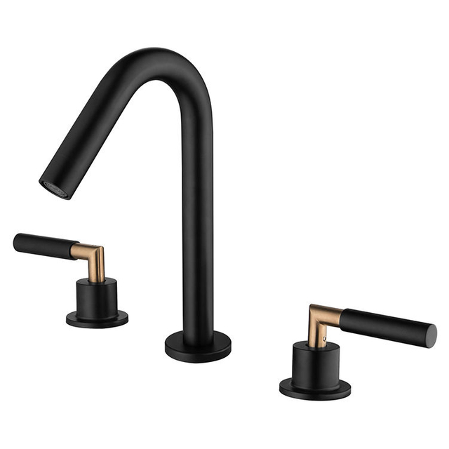 Dual Handle Widespread Bathroom Hand Wash Basin Faucets for Sink 3 Holes