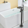 Tub Filler Black Brass Floor Mount Freestanding Bathtub Mixer Faucet Taps